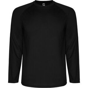 Roly Childrens/Kids Montecarlo Long-Sleeved Sports T-Shirt / Solid Black